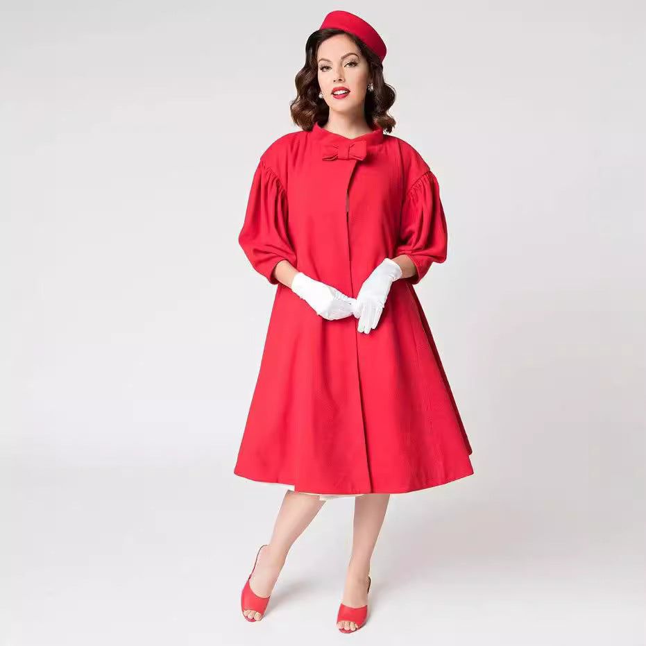 Ladies Red Vintage Day Coat