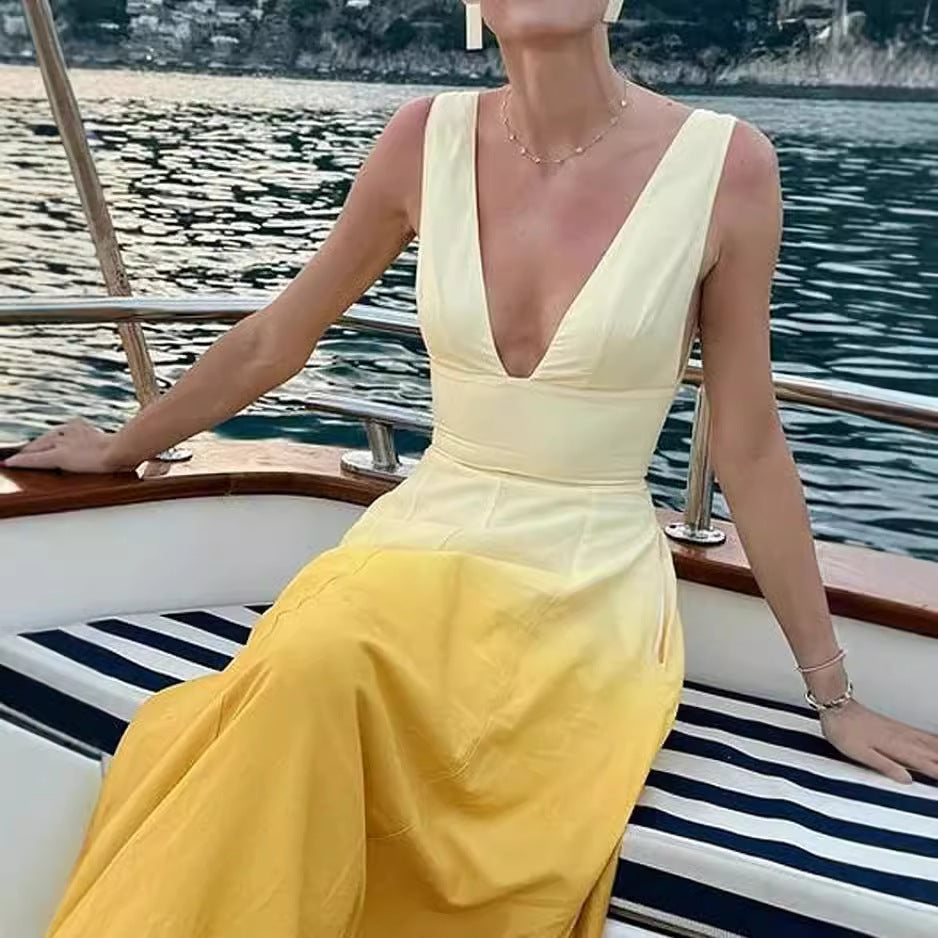 Women's Bright Yellow Sundress Dress