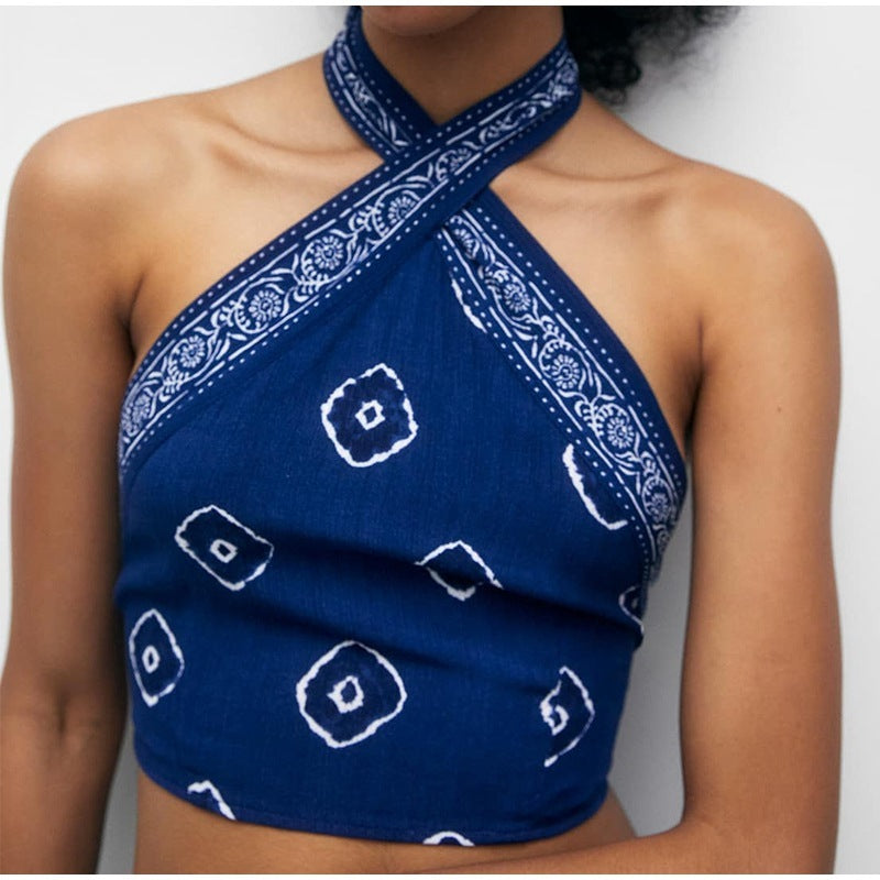 Women's Blue Bandana Three Piece Beach Set