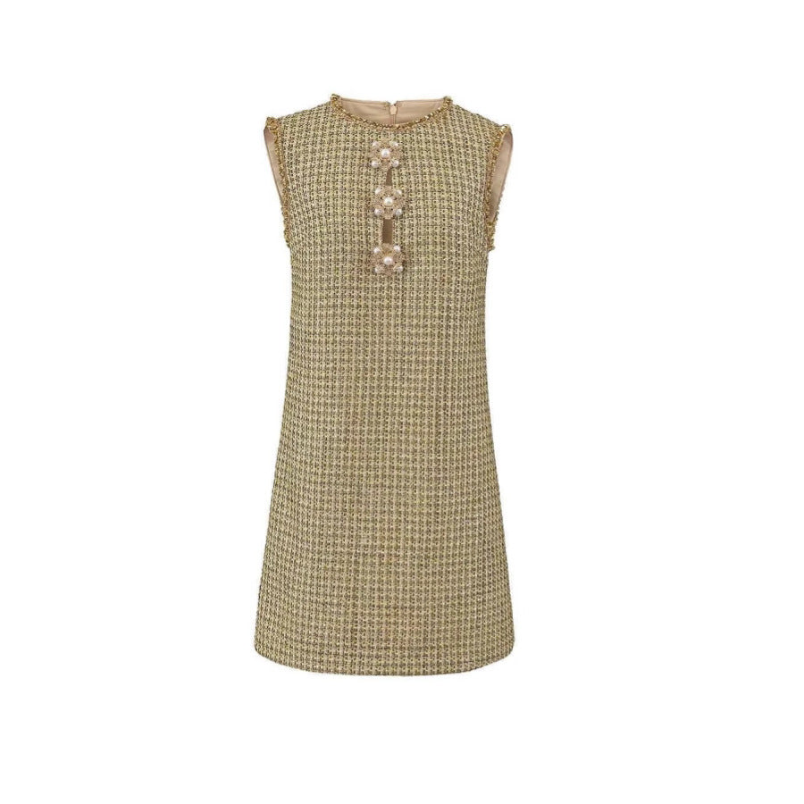 Women's Lattice Print Sleeveless Dress