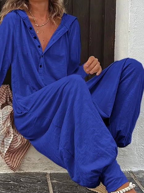 Women's Casual Hooded Jumpsuit