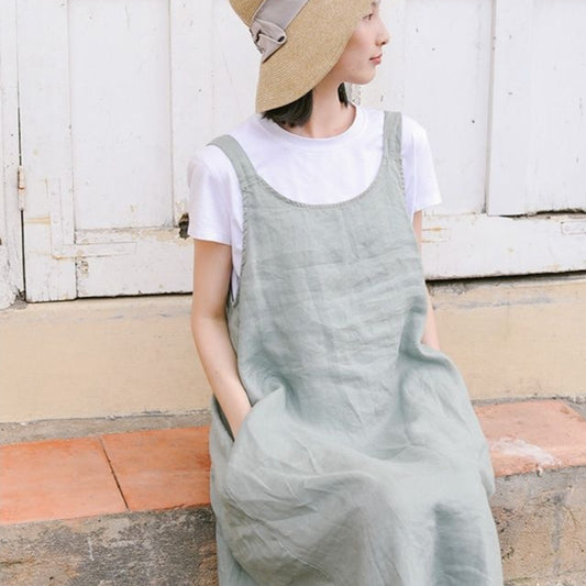 Women's Sleeveless Linen Dress