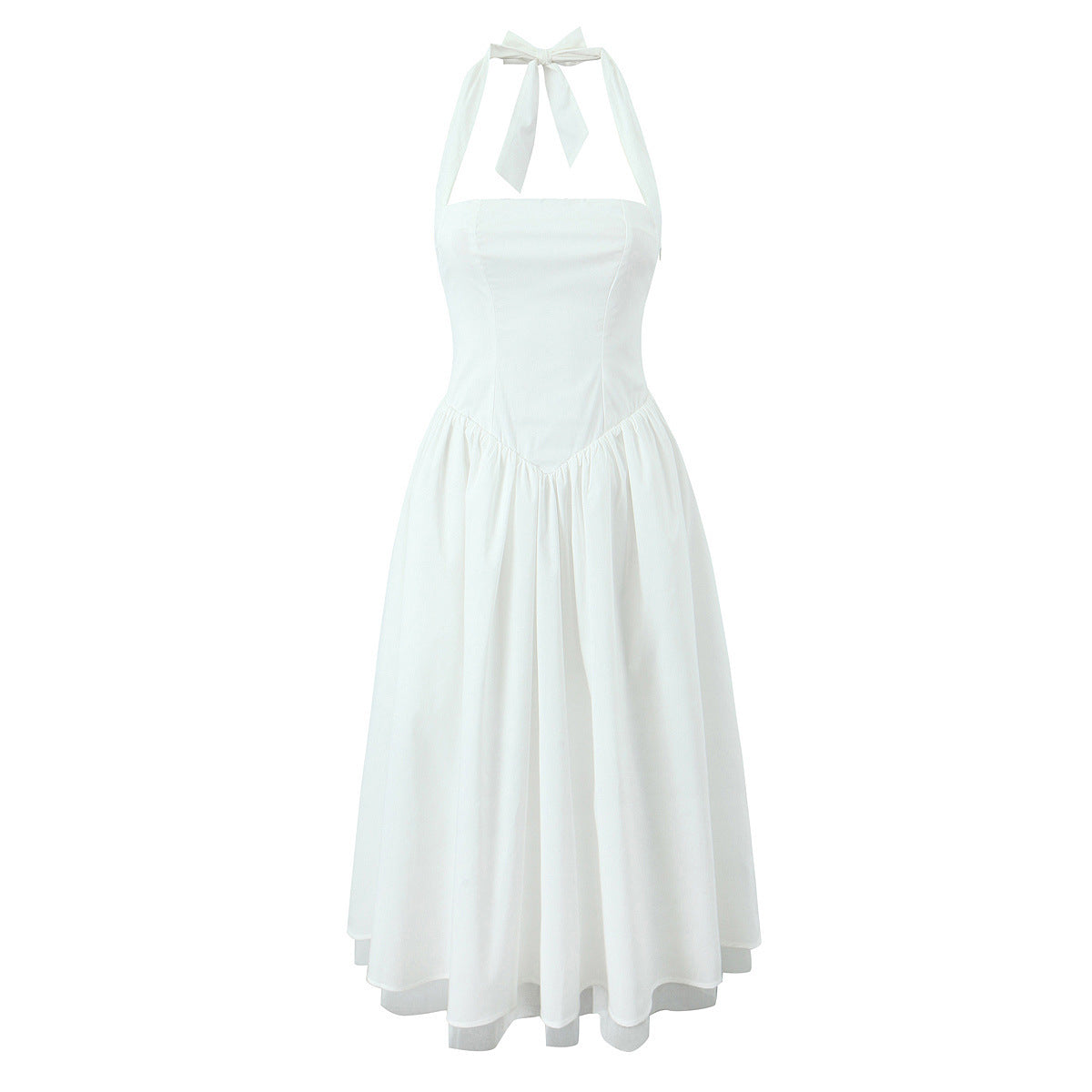 Marilyn Monroe White Backless Mid-length Dress