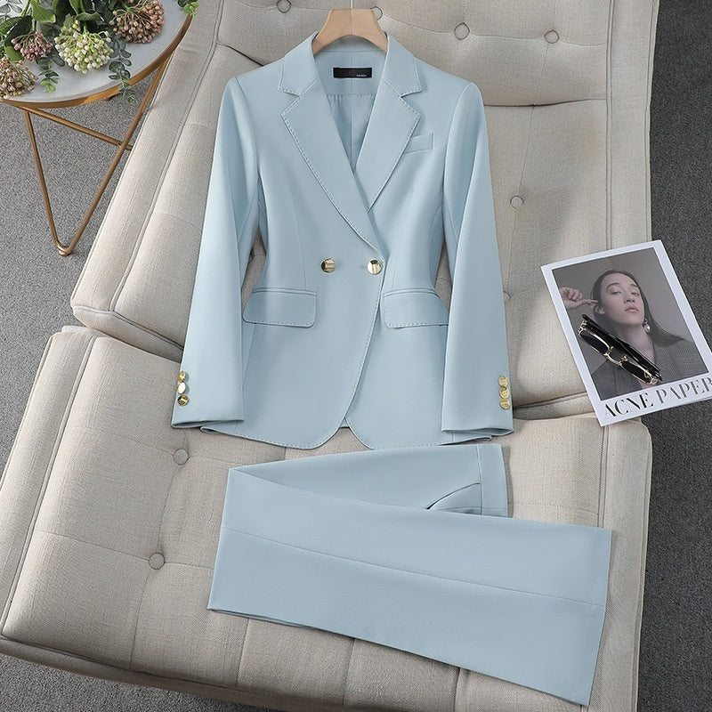 Women's Smart Classic Two Piece Tailored Blazer and Pants