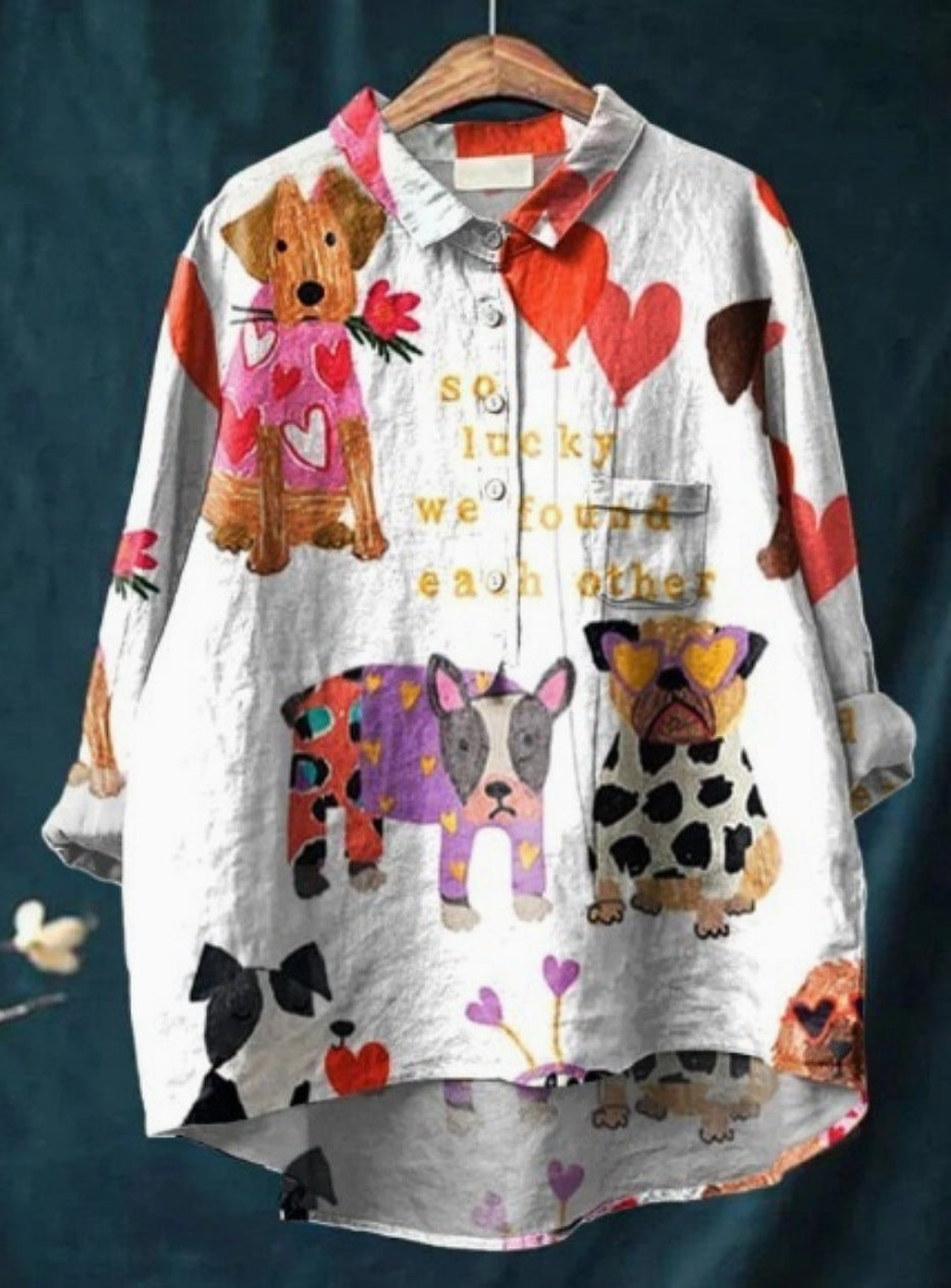 Casual Animal Print Long Sleeve Shirt