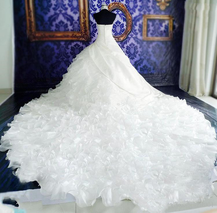 Traditional Wedding Dress with Large Trail