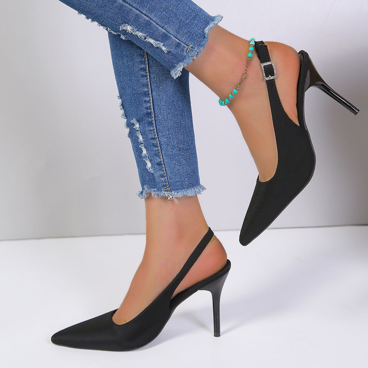 Women's Classic Pointed Toe Sling Back Heels