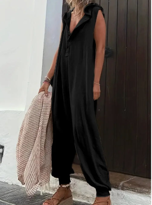Women's Casual Hooded Jumpsuit