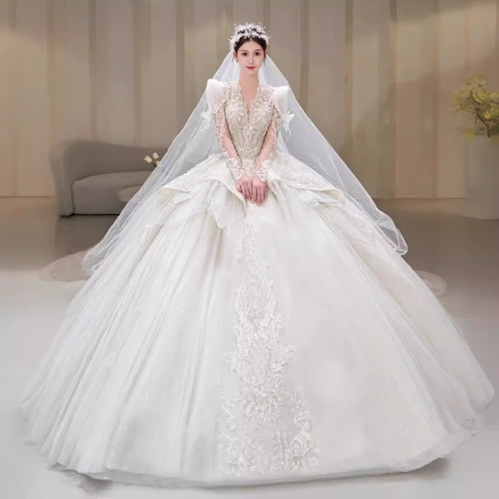 Beautiful Traditional Wedding Gown with Full Train