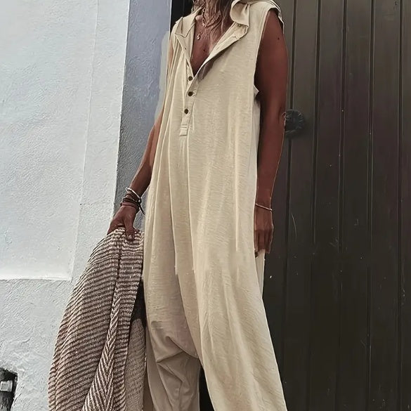Women's Casual Hooded Jumpsuit