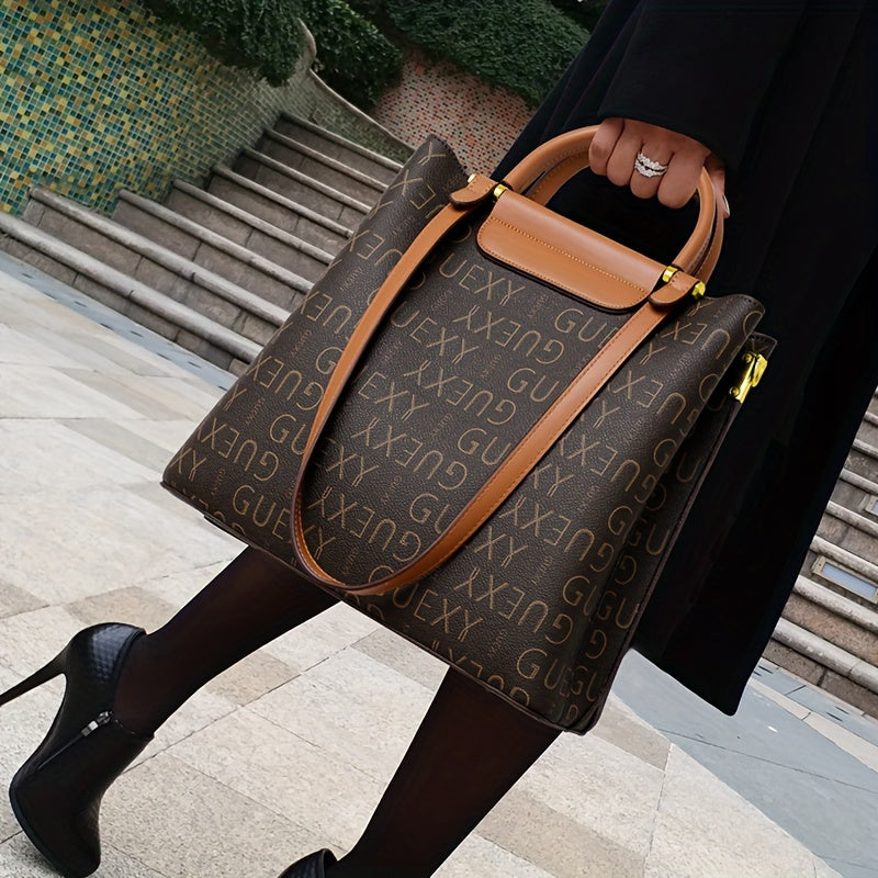 CCAMO Elegant Bucket Bag for Women  Premium PVC Adjustable Strap Zip Closure Deep Brown with Classic Print Versatile Crossbody  Shoulder Carry Everyday Shoulder BagModern ElegancePolyester Lined Interior Small Crossbody Bag