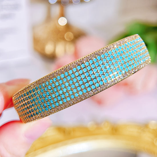 Golden MicroPave Bangle Luxury Sparkle for Special Occasions