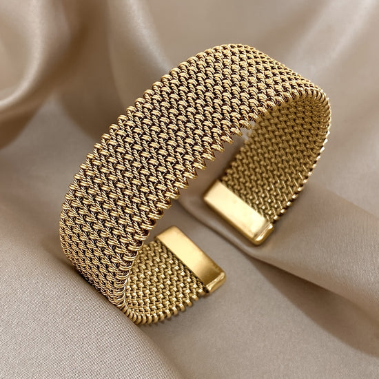 Vintage Stainless Braided Cuff Timeless Style Lasting Impression