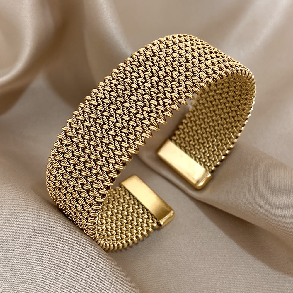 Vintage Stainless Braided Cuff Timeless Style Lasting Impression