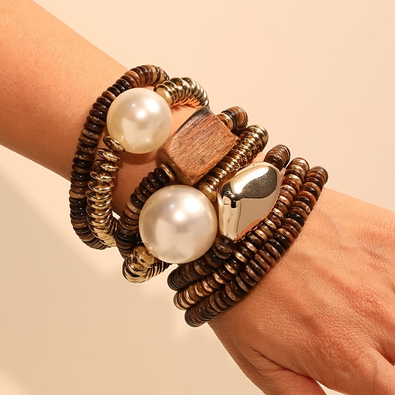 Bohemian Bead  Pearl Bracelet Set Beach  Beyond